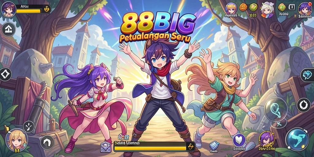 Gameplay 88BIG yang menarik dengan karakter Anime berwarna-warni.
