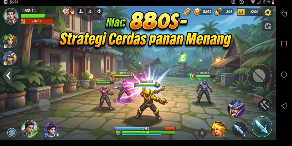 Tampilan gameplay 88BOS dengan pertempuran strategi yang intens.