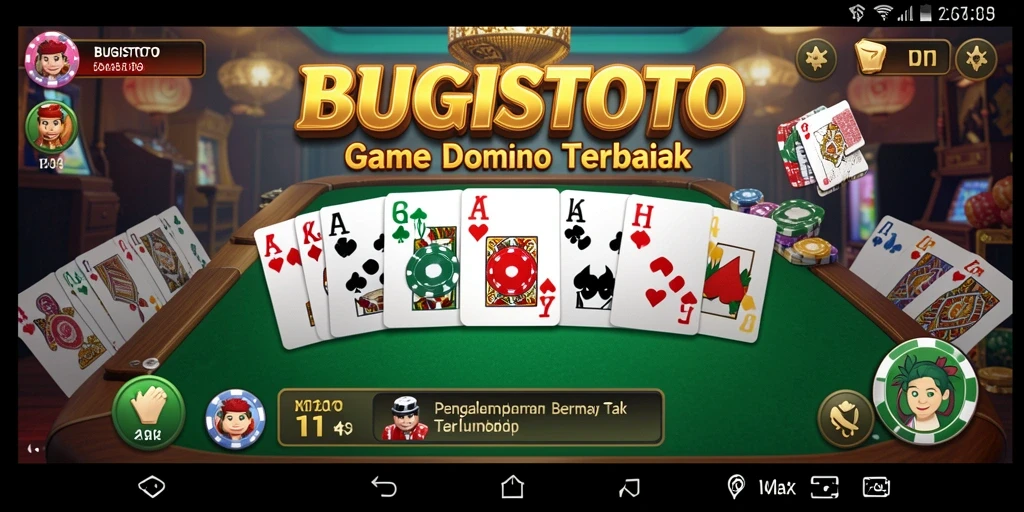 Tampilan gameplay seru di BUGISTOTO yang menampilkan kartu Domino.