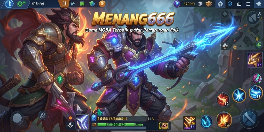 Screenshot MENANG666 menampilkan pertempuran taktis yang mendebarkan dalam MOBA.