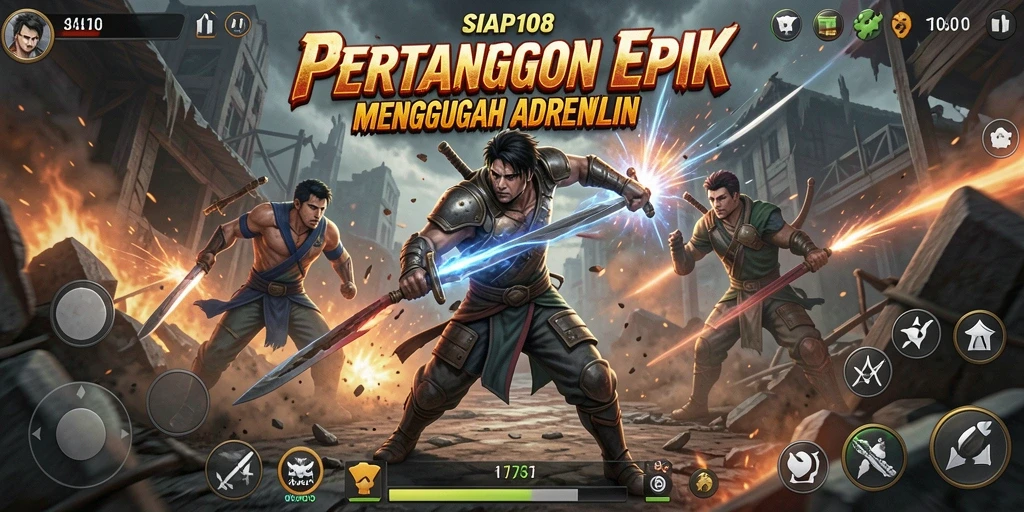 Tangkapan layar gameplay SIAP108 dengan pertarungan yang intens.